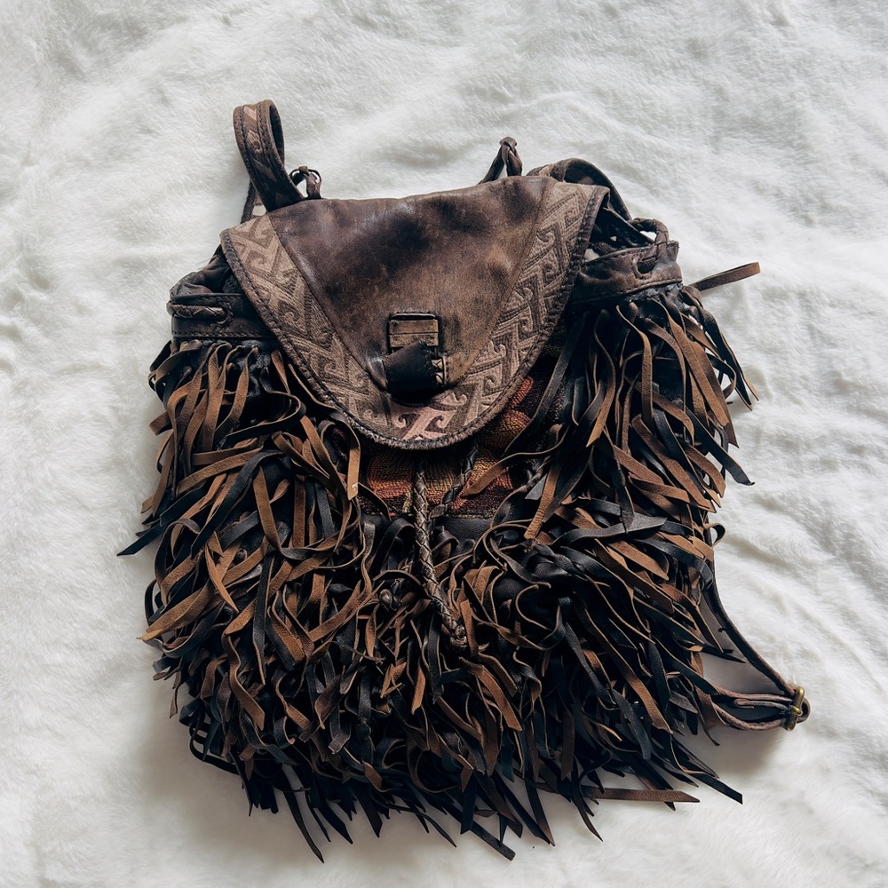 Lucky Brand Distressed Fringe Backpack